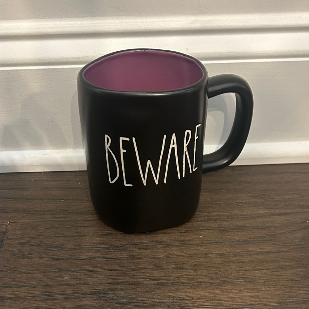 Rae Dunn Black and Purple Mug - Beware